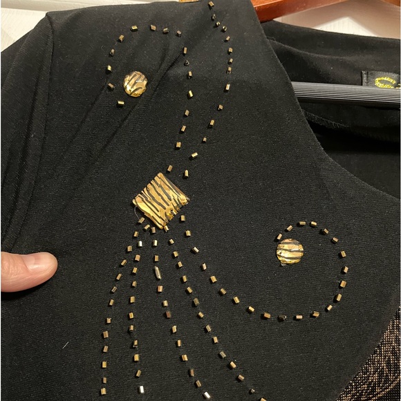 Black Fancy Maxi Dress decorated with beads - Picture 5 of 5